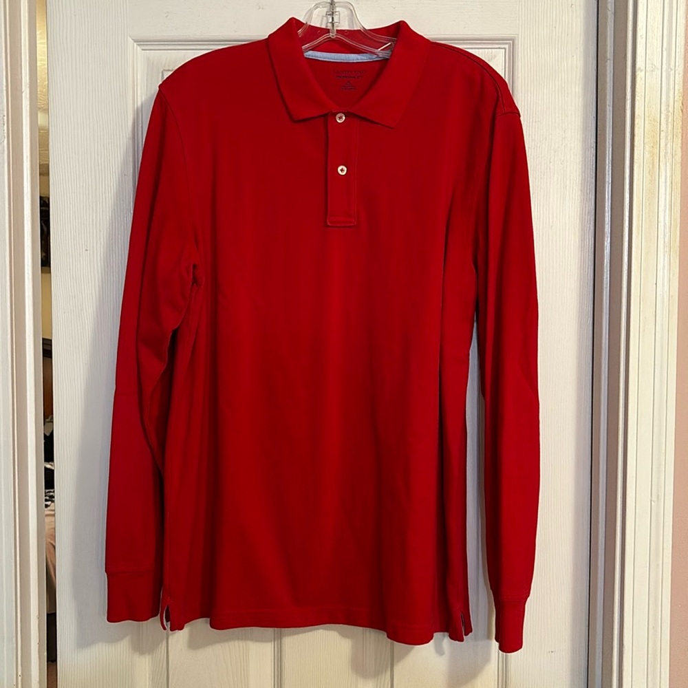 Red Lands End   long sleeve polo